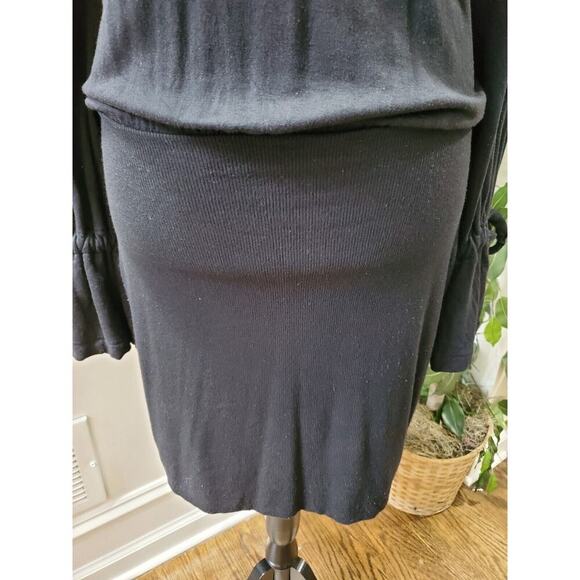 Express One Eleven Women's Black Viscose Long Sleeve Knee Length Hooded Dress S - Picture 6 of 11